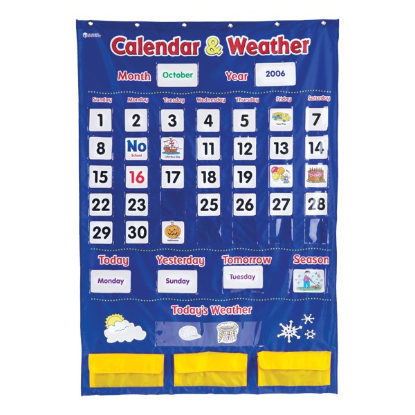 Learning Resources Calendar & Weather Pocket Chart at School Outfitters